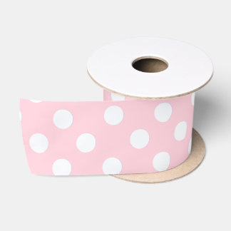 Polka-Punkte in Pastellrosa Satinband
