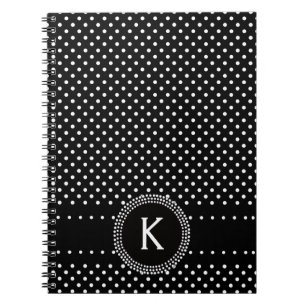 Polka-Punkte in Schwarzweiss mit Mod-Kreis Notizblock