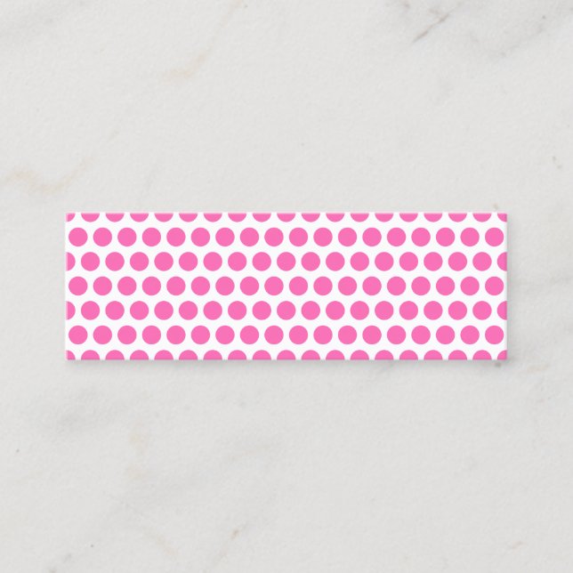 Polka-Punkte in weiß und heiß rosa Mini Visitenkarte (Vorderseite)