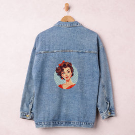 Polka-Punkte Jeansjacke