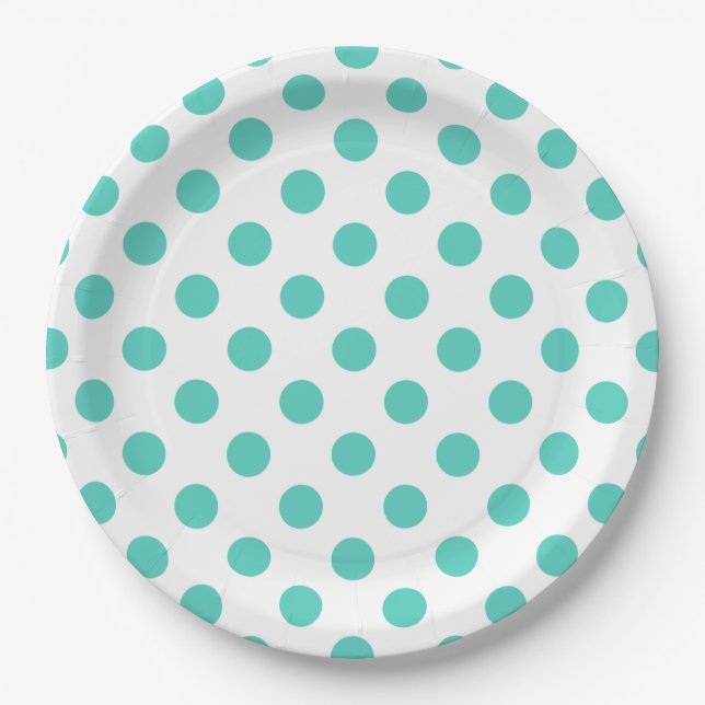 Polka-Punkte Pappteller (Vorderseite)