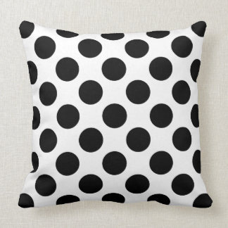 Polka-Punkte Schwarz-weiß Kissen