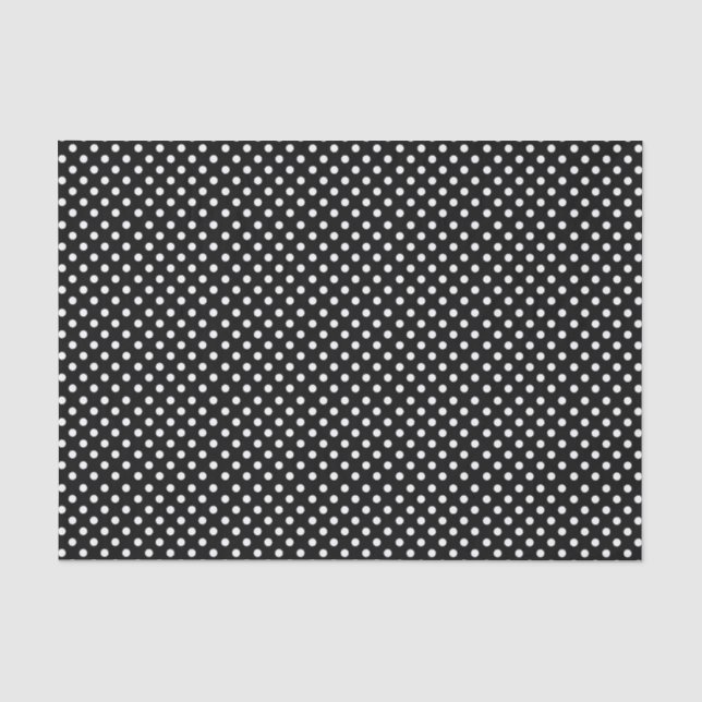 Polka-Punkte | schwarz-weiße Punkte im Retro-Modus Seidenpapier (Vorderseite)