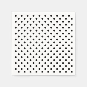 Polka-Punkte schwarz-weiße Punkte im Retro-Modus Serviette