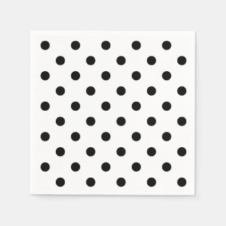 Polka-Punkte | schwarz-weiße Punkte im Retro-Modus Serviette