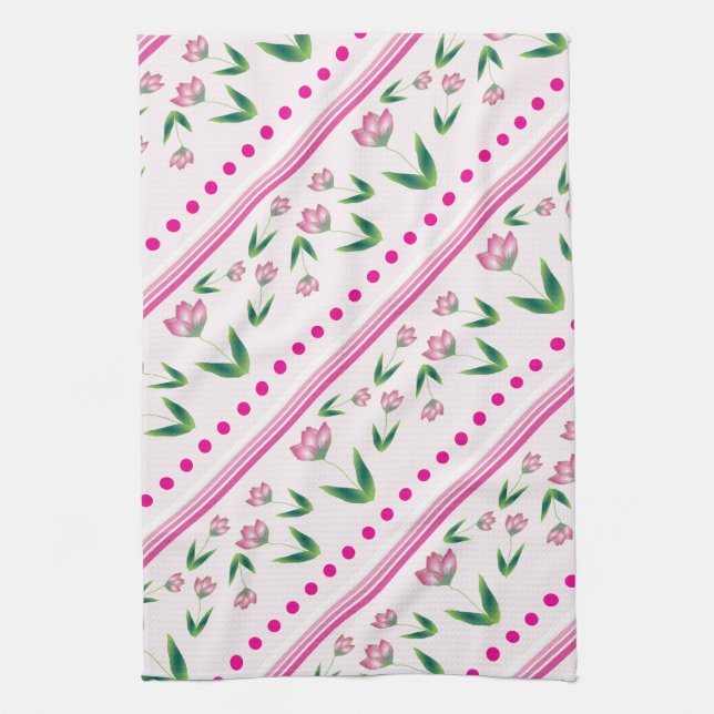 Polka-Punkte und Blume Handtuch (Vertikal)