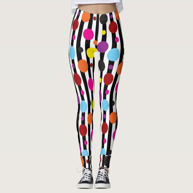 Polka-Punkte und Streifen Leggings (Vorderseite)