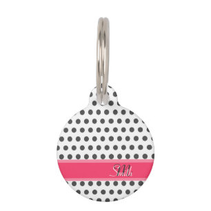 Polka-Punktmuster des coolen girly Monogramms Tiermarke