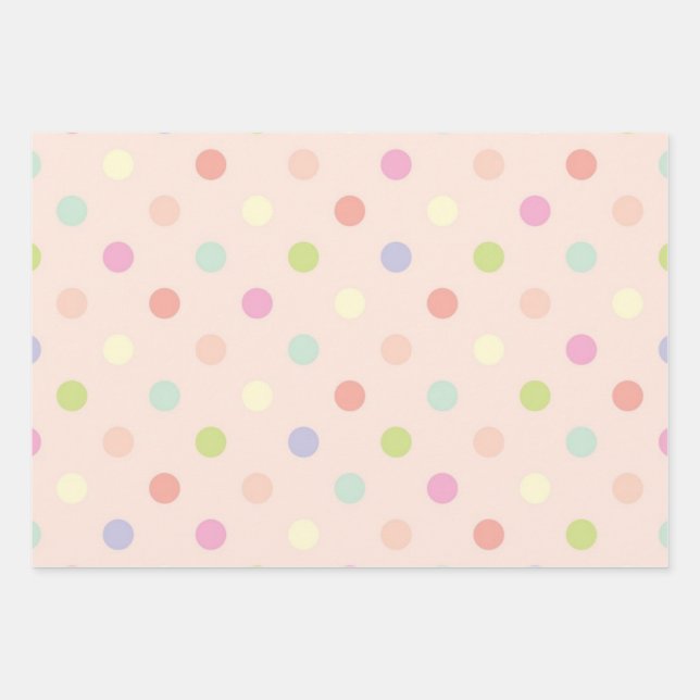 Polka-Punktmuster Geschenkpapier Set (Vorderseite)