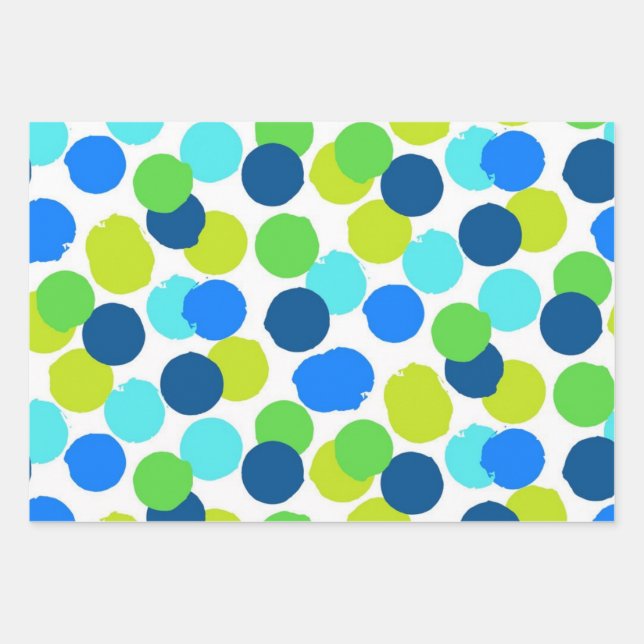 Polka-Punktmuster Geschenkpapier Set (Vorderseite)