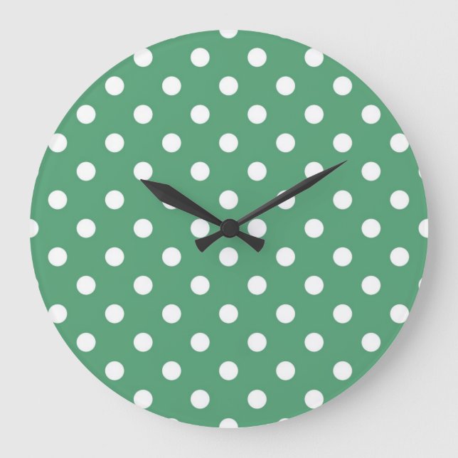 Polka-Punktmuster Große Wanduhr (Vorderseite)
