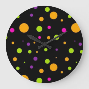 Polka-Punktmuster Große Wanduhr