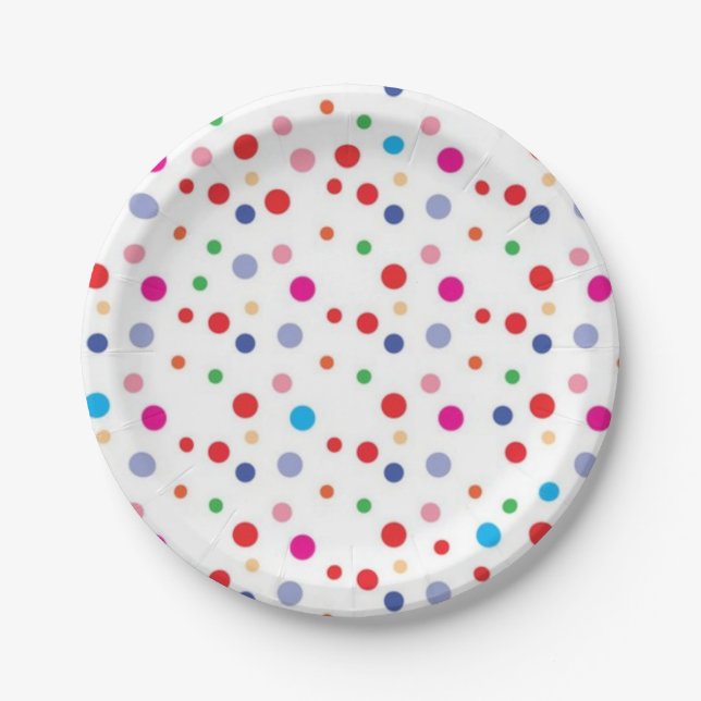 Polka-Punktmuster Pappteller (Vorderseite)