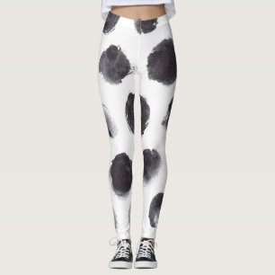 Polka Punktmuster: schwarz, grau. Leggings