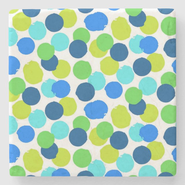 Polka-Punktmuster Steinuntersetzer (Vorderseite)