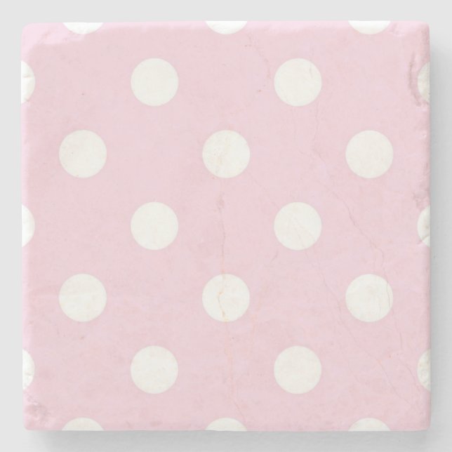 Polka-Punktmuster Steinuntersetzer (Vorderseite)