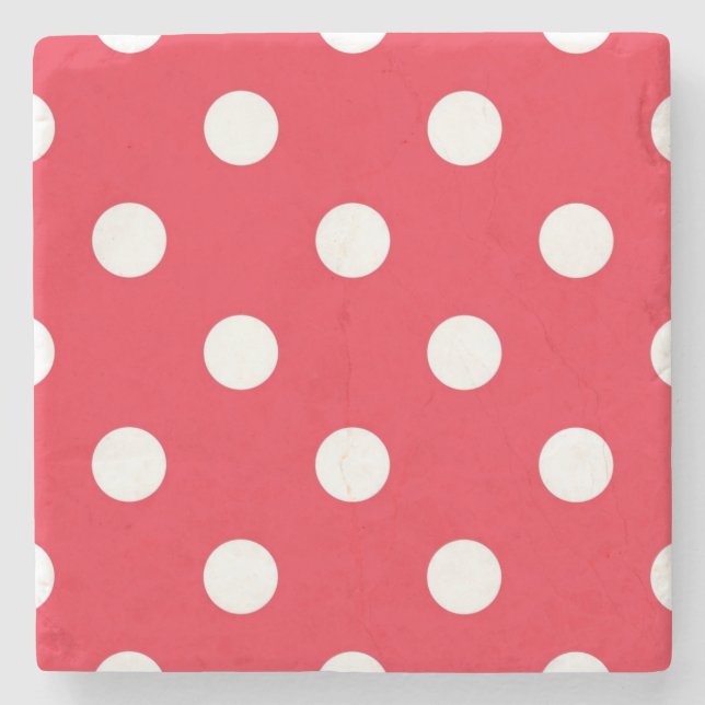 Polka-Punktmuster Steinuntersetzer (Vorderseite)