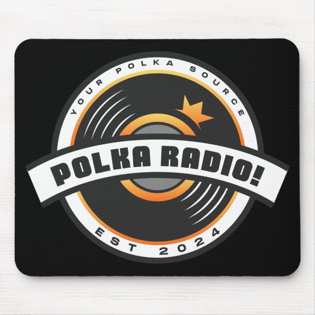 Polka Radio Mousepad (Black) (Vorne)