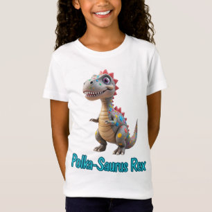 Polka-Saurus Rex Confetti Dinosaur Kids Dot Day T-Shirt