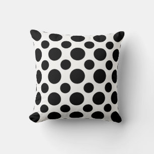 Polka setzt Schwarz-weiß modernes Kunstdesign auf Kissen