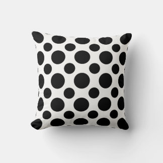 Polka setzt Schwarz-weiß modernes Kunstdesign auf Kissen