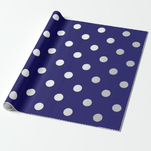 Polka Small Dots Blue Navy Saphir Silbergrau Geschenkpapier