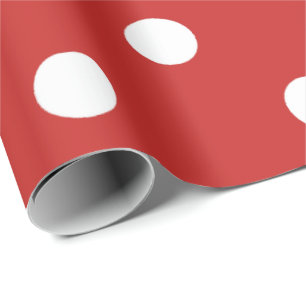 Polka Small Dots Ladybird Vivid Red Ruby White Geschenkpapier
