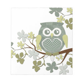 Polka Tree Owl Notepad Notizblock