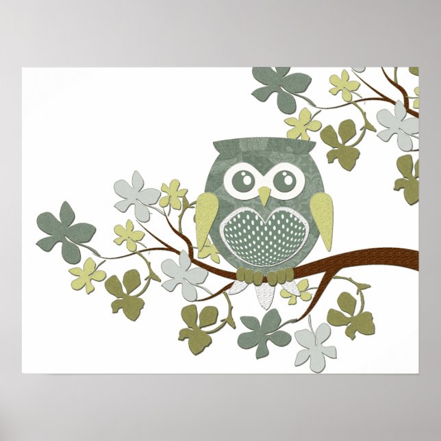 Polka Tree Owl Poster (Vorne)