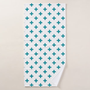 Polka turquoise croise sur blanc