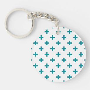 Polka turquoise croise sur blanc