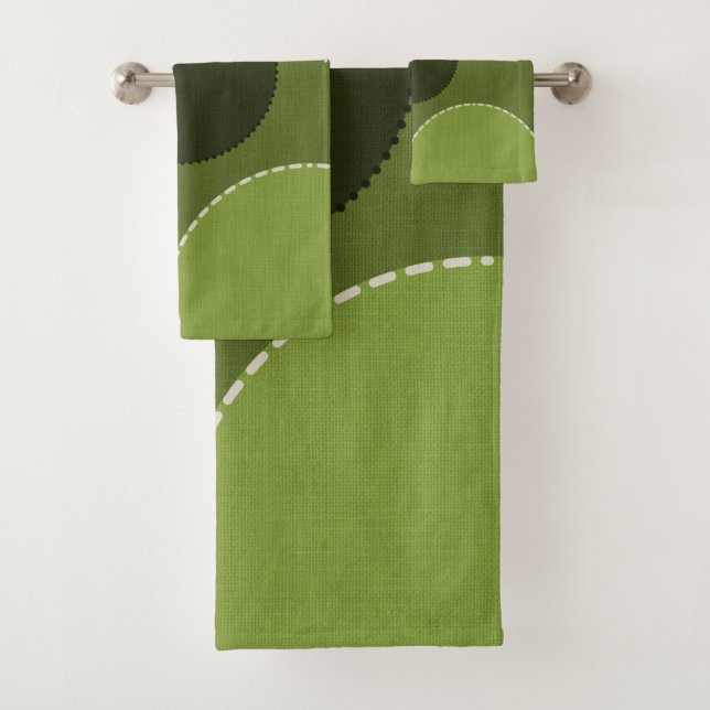 Polka vert gris point Abstrait  (En situation)