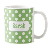 Polka vert personnalisé point Mug
