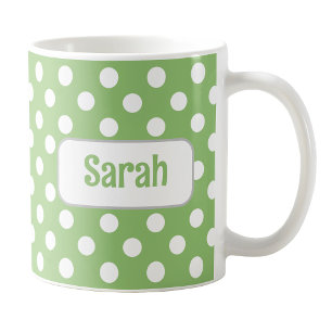 Polka vert personnalisé point Mug