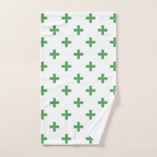 Polka verte croise sur blanc