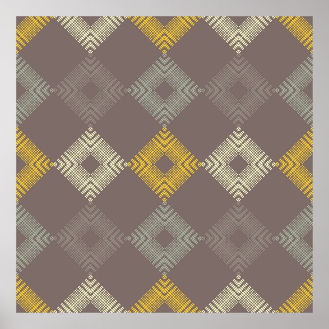 Polka weist ein nahtloses Muster auf. Mosaik ethni Poster (Vorne)