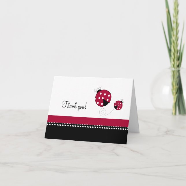 Polkadot Ladybug Folded Merci notes (Devant)