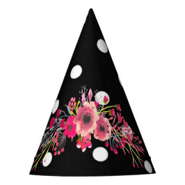 Polkapunkt-Glamours der Blumen moderne Mode des Partyhütchen