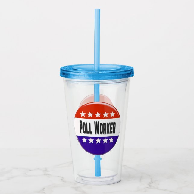 Poll Worker Acryltrinkbecher (Vorderseite)