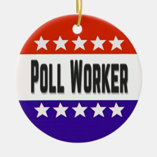 Poll Worker Keramik Ornament (Vorne)