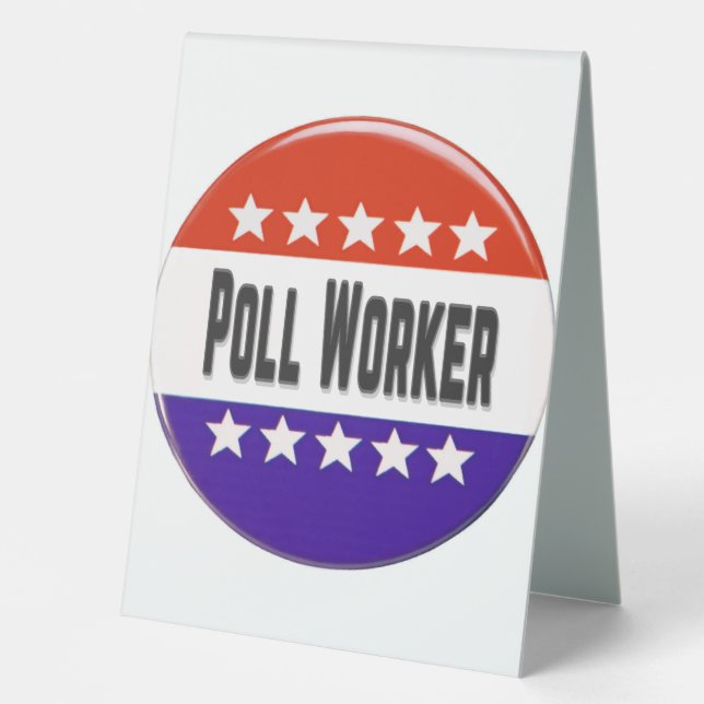 Poll Worker Tischaufsteller (Vorderseite)