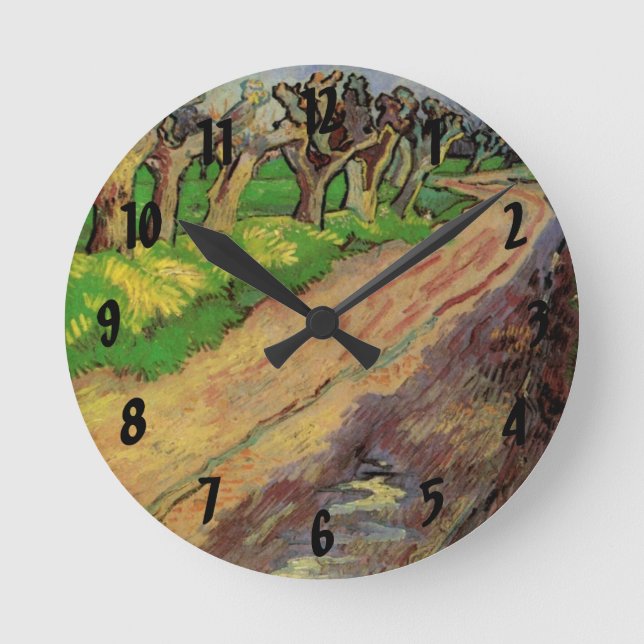 Pollard Willows von Vincent van Gogh Runde Wanduhr (Vorderseite)