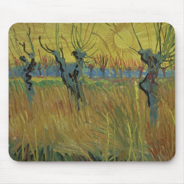 Pollarded Weiden Vincent van Goghs |, untergehende Mousepad (Vorne)