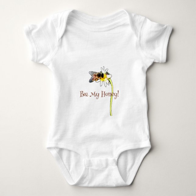 Pollinating Bumble Bee on a Flower Customized Baby Strampler (Vorderseite)