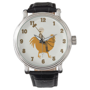 Pollo Time Funny Man on Chicken Cartoon Armbanduhr