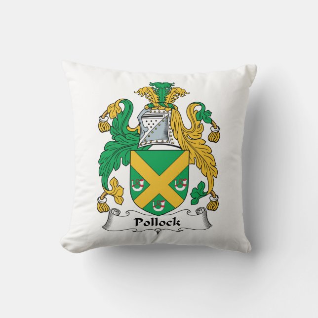 Pollock-Familienwappen Kissen (Vorderseite)