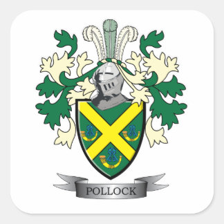Pollock-Familienwappen-Wappen Quadratischer Aufkleber