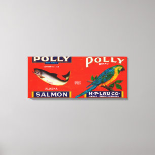 Polly Marken-Lachs-Aufkleber Alaska Leinwanddruck