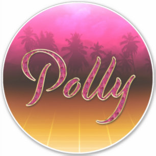 Polly prénom nom autocollant rose doré
