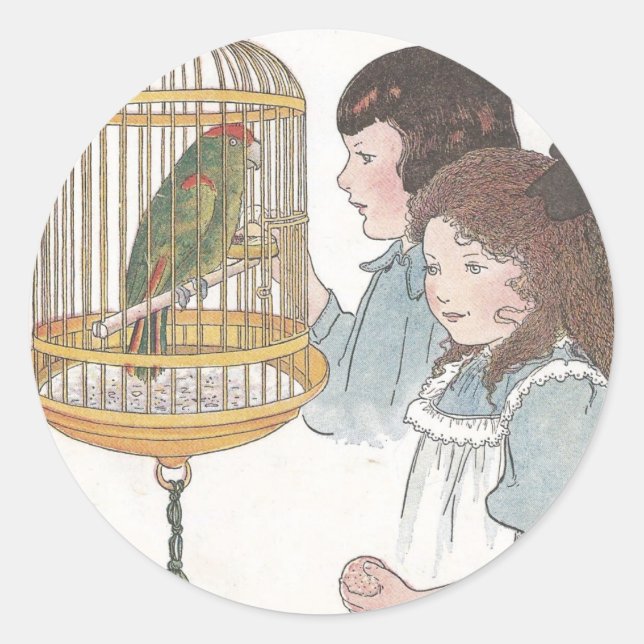 Polly the Parrot Runder Aufkleber (Vorderseite)
